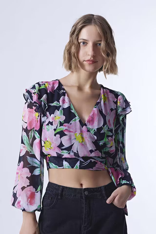 Printed Viscose Regular Fit Women's Top