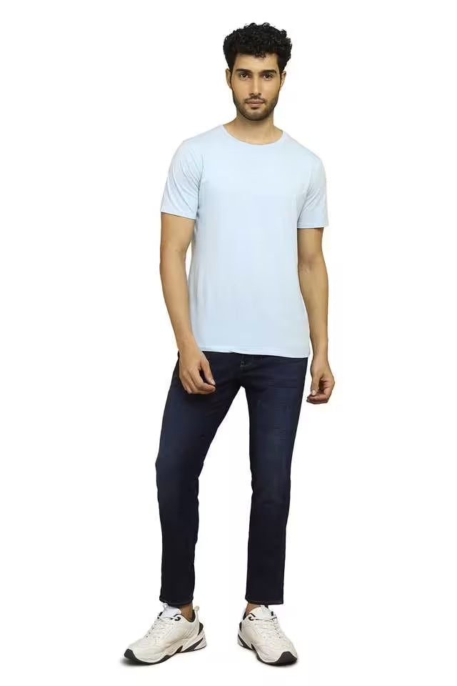 Light Wash Cotton Tapered Fit Men's Jeans